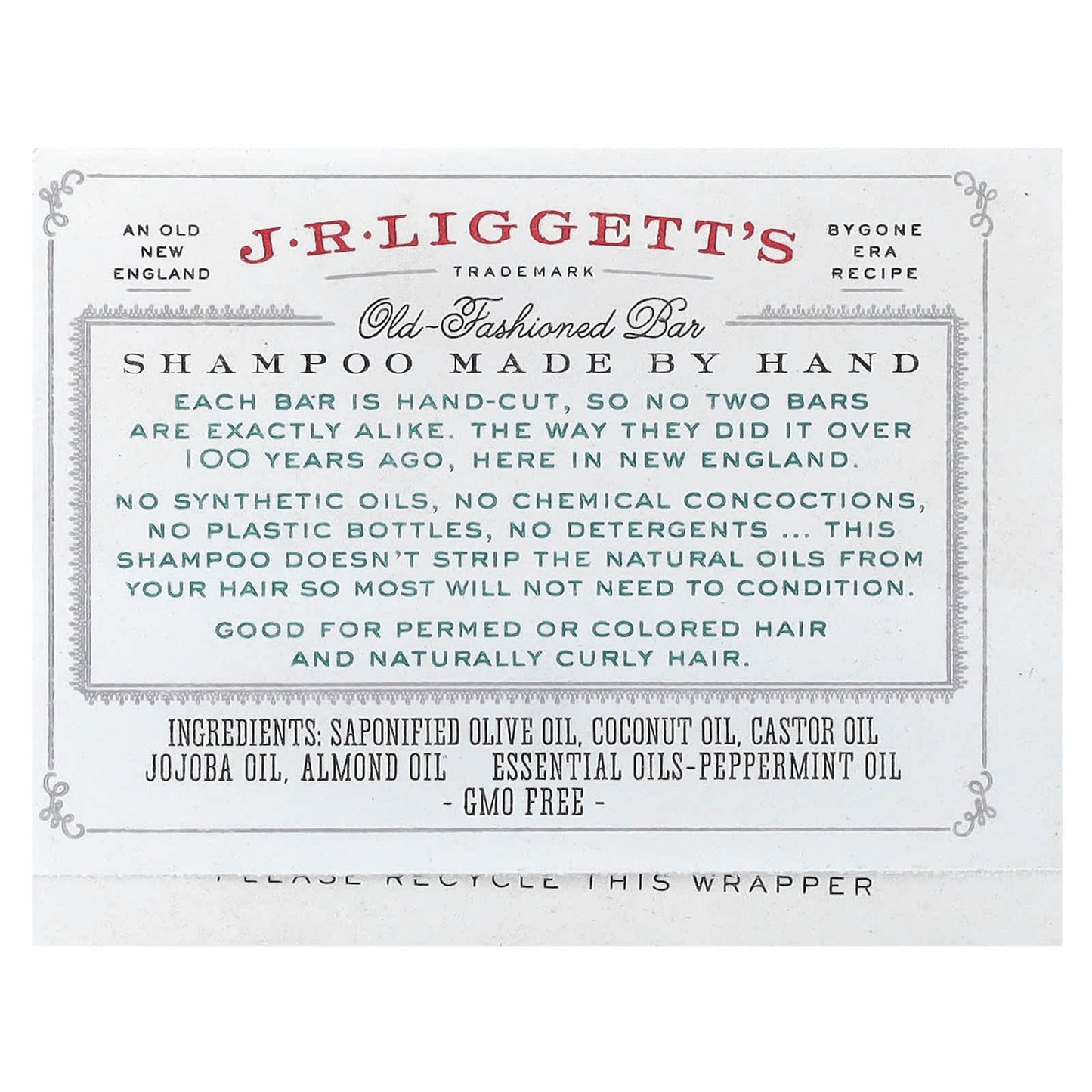 Old Fashioned Jojoba & Peppermint Shampoo Bar, Handmade, Detergent Free - Image 2