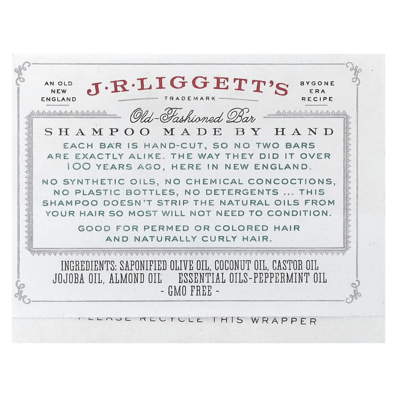 Old Fashioned Jojoba & Peppermint Shampoo Bar, Handmade, Detergent Free - Image 2