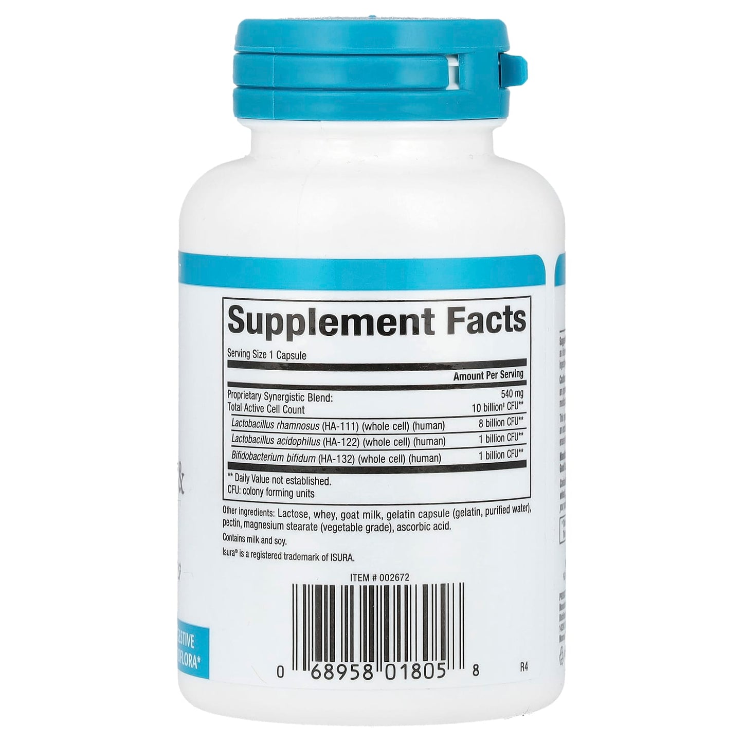 Natural Factors, Acidophilus & Bifidus, Double Strength, 10 Billion CFU, 90 Capsules - Image 2
