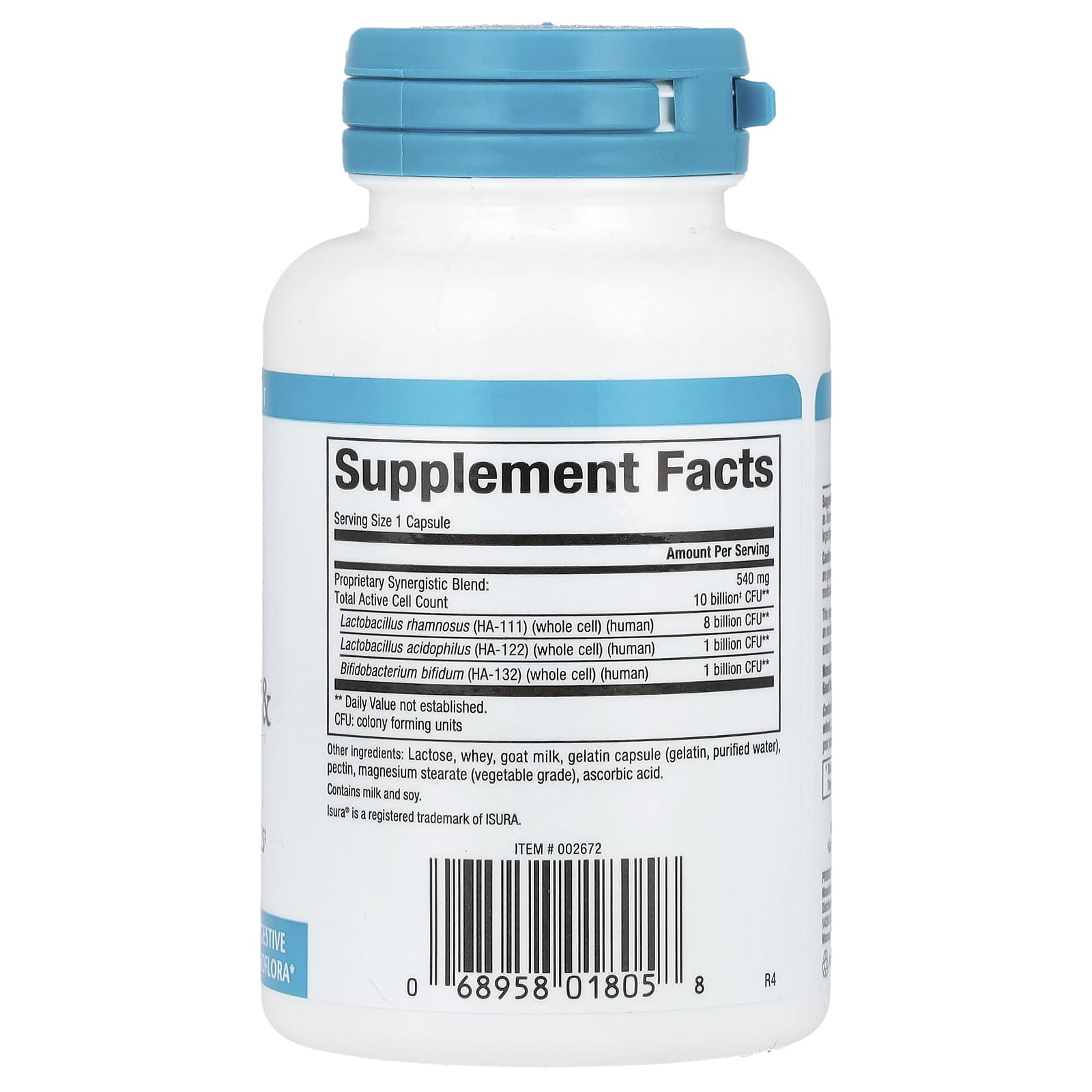 Natural Factors, Acidophilus & Bifidus, Double Strength, 10 Billion CFU, 90 Capsules - Image 2