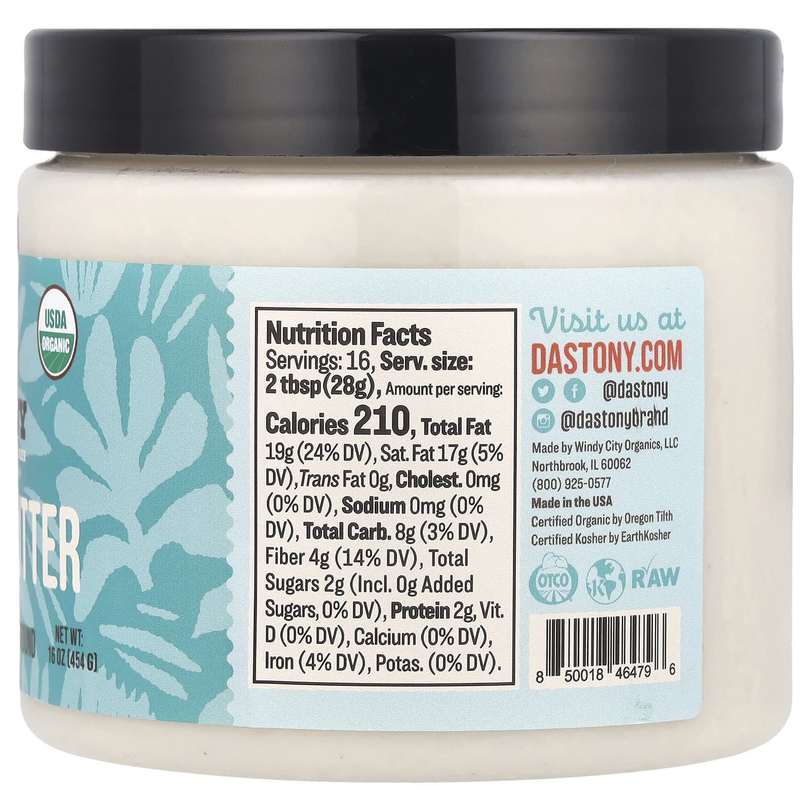 Ultra Smooth USDA Organic Coconut Butter by Dastony - 16 oz - Image 2