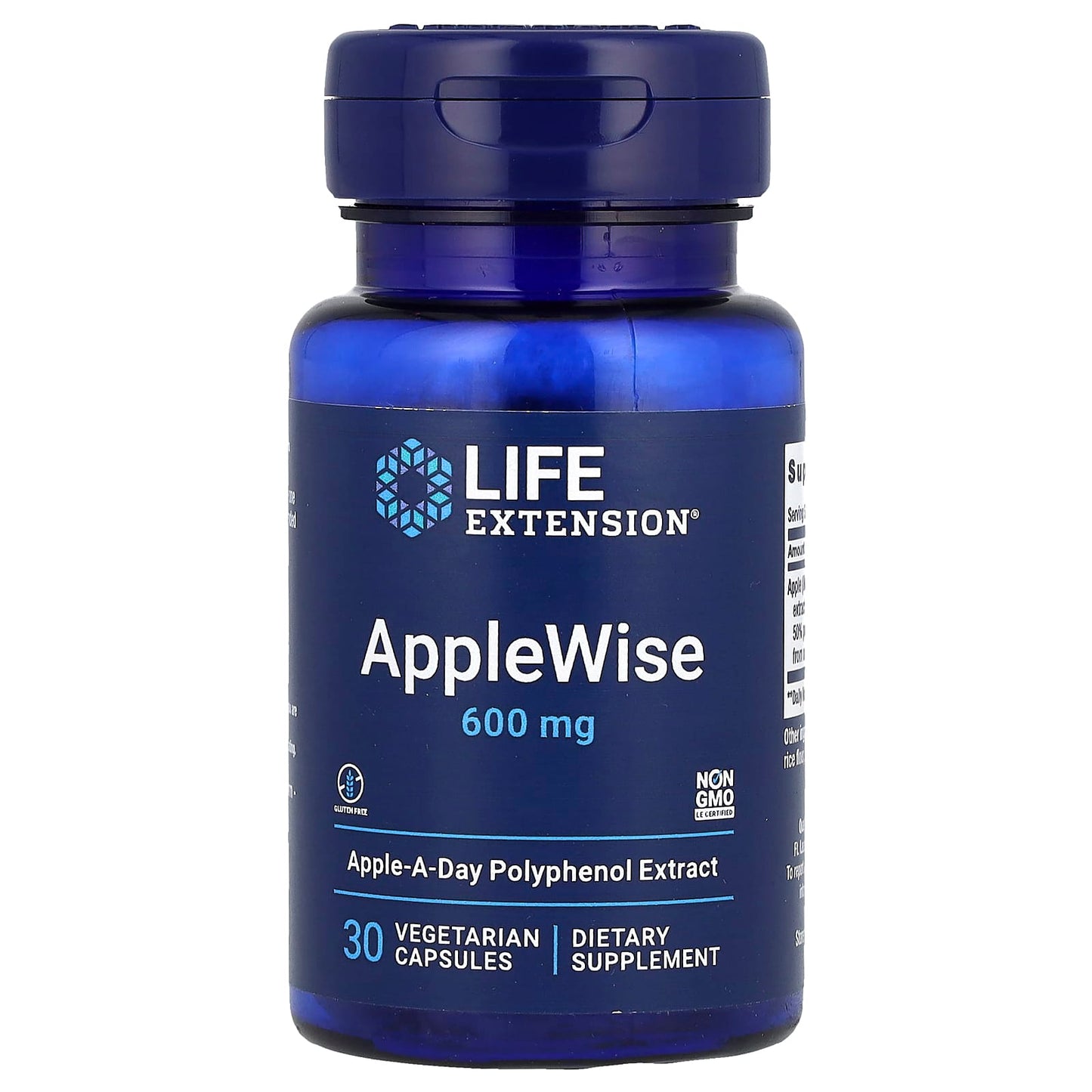 Life Extension, AppleWise, 600 mg, 30 Vegetarian Capsules - Image 1