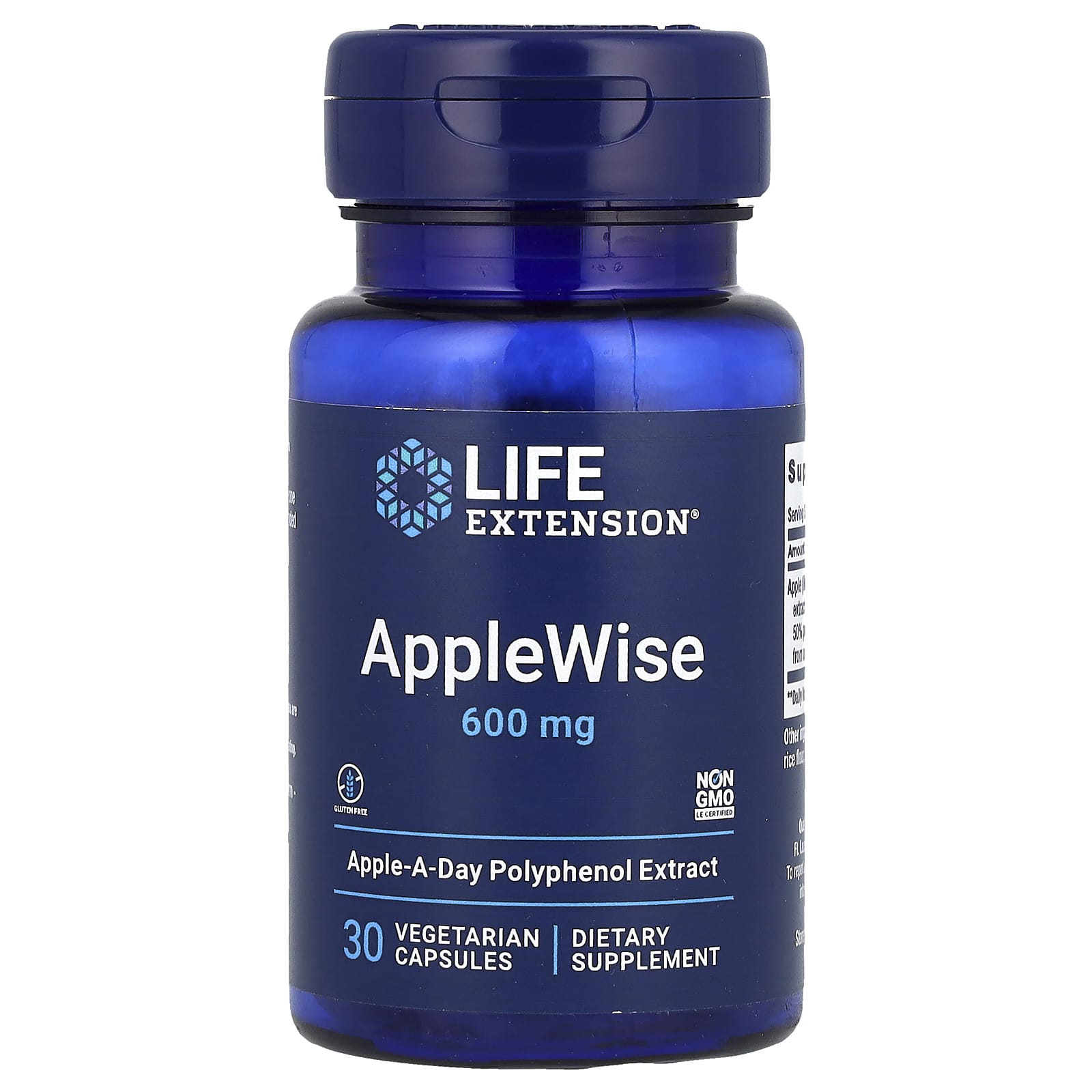 Life Extension, AppleWise, 600 mg, 30 Vegetarian Capsules - Image 1