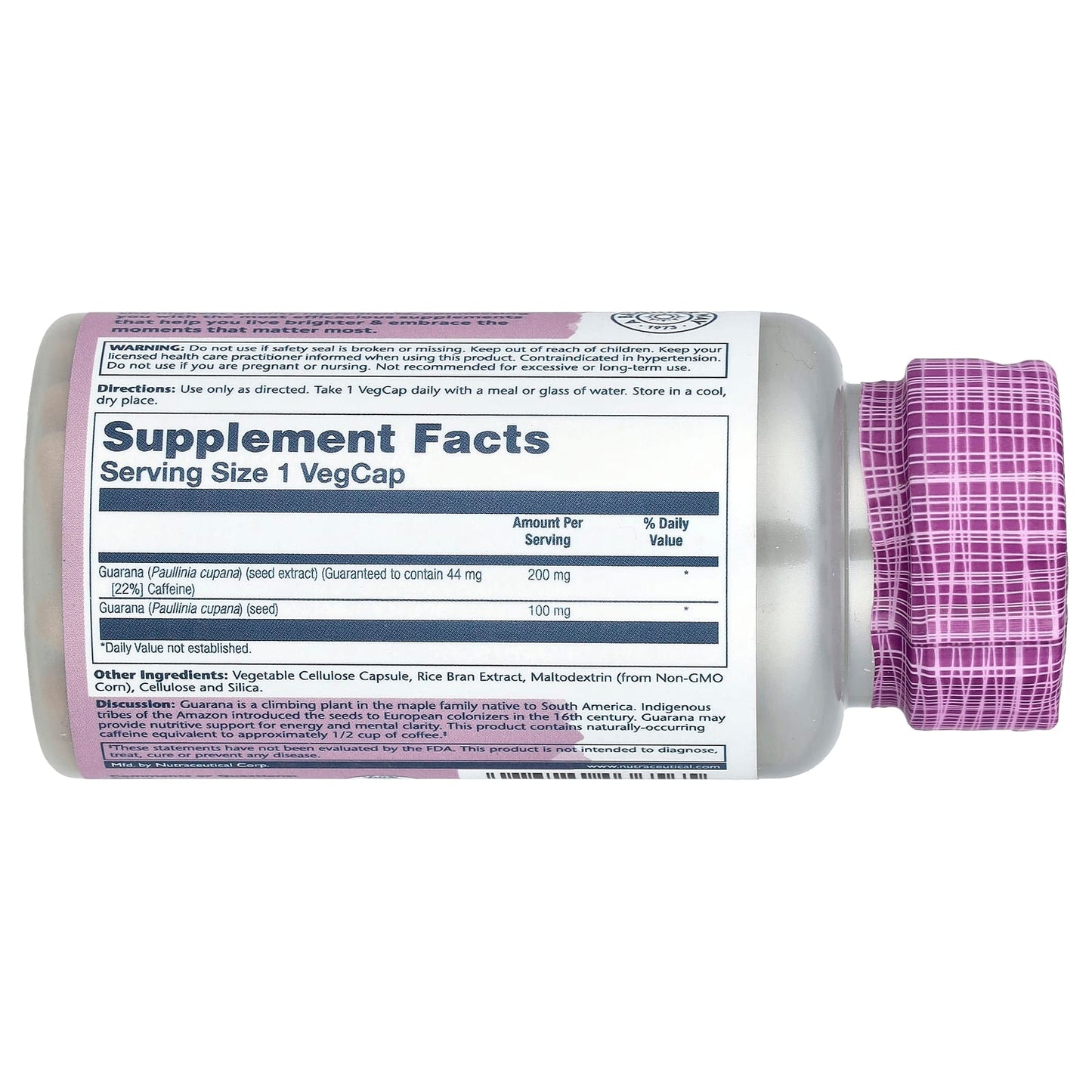 Solaray, Vital Extracts, Guarana, 60 Vegcaps - Image 2