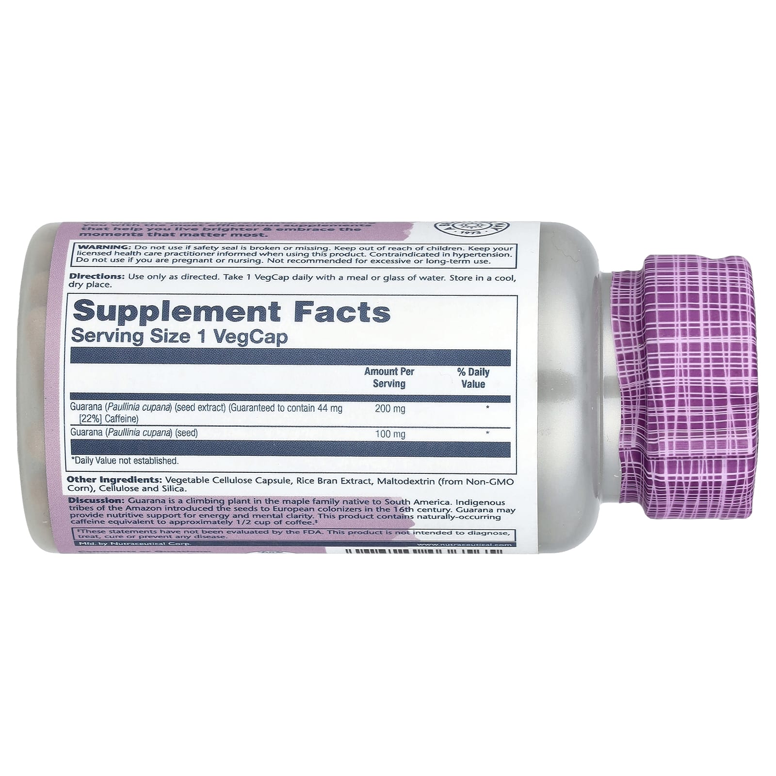 Solaray, Vital Extracts, Guarana, 60 Vegcaps - Image 2