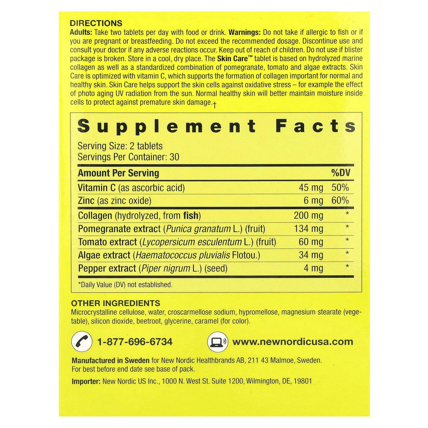 New Nordic, Skin Care™, Collagen Filler, 60 Tablets - Image 2