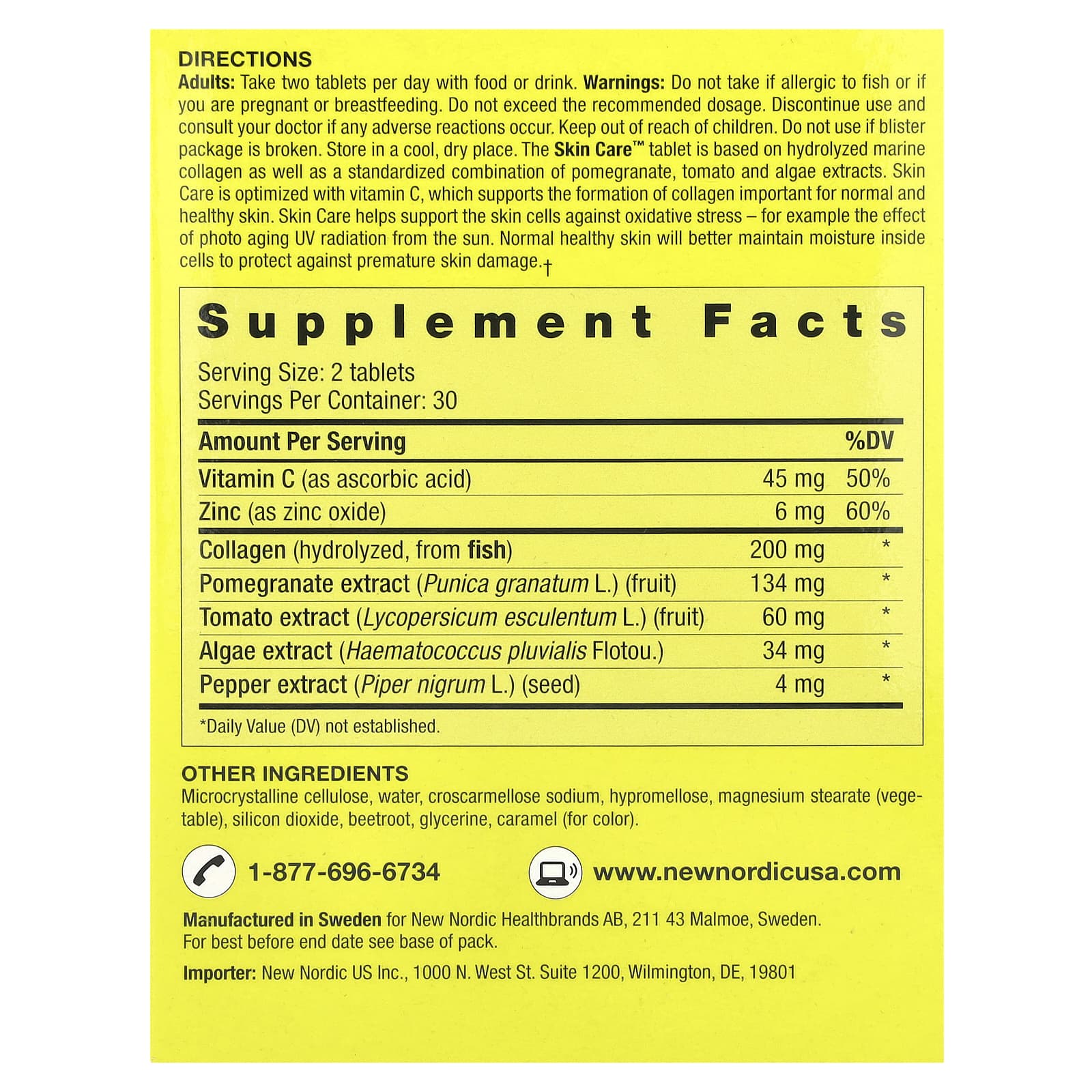 New Nordic, Skin Care™, Collagen Filler, 60 Tablets - Image 2