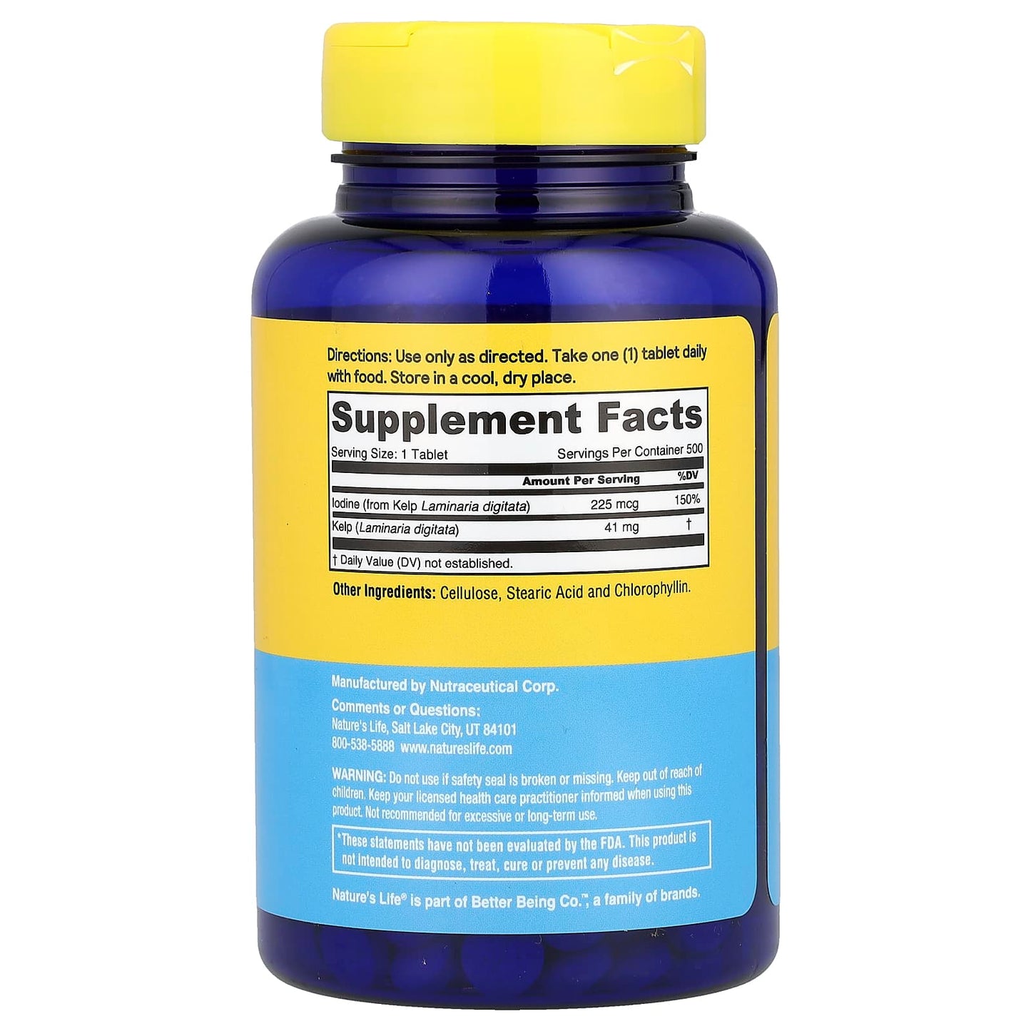 Nature's Life, Icelandic Kelp, 41 mg, 500 Tablets - Image 2