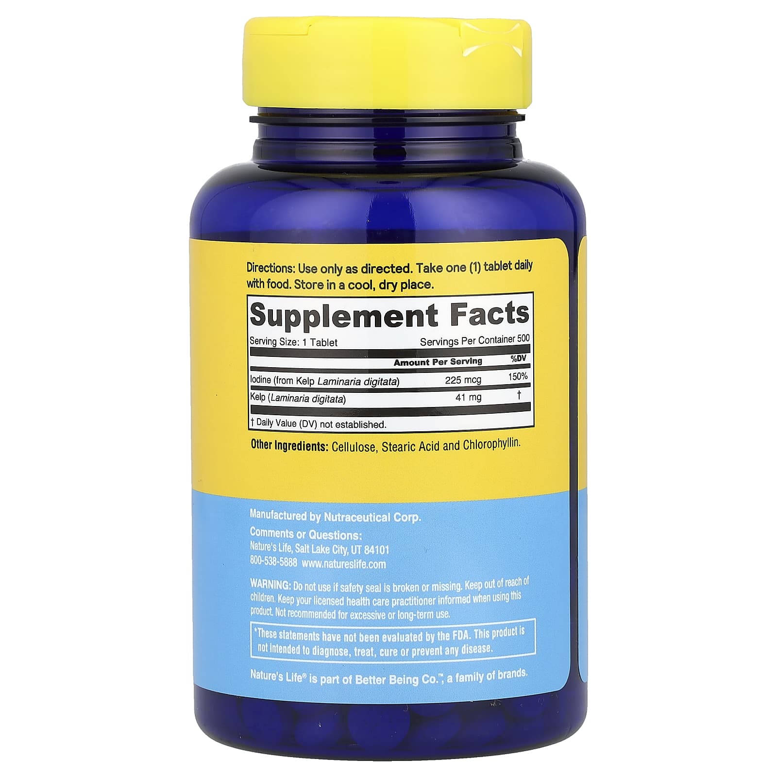 Nature's Life, Icelandic Kelp, 41 mg, 500 Tablets - Image 2