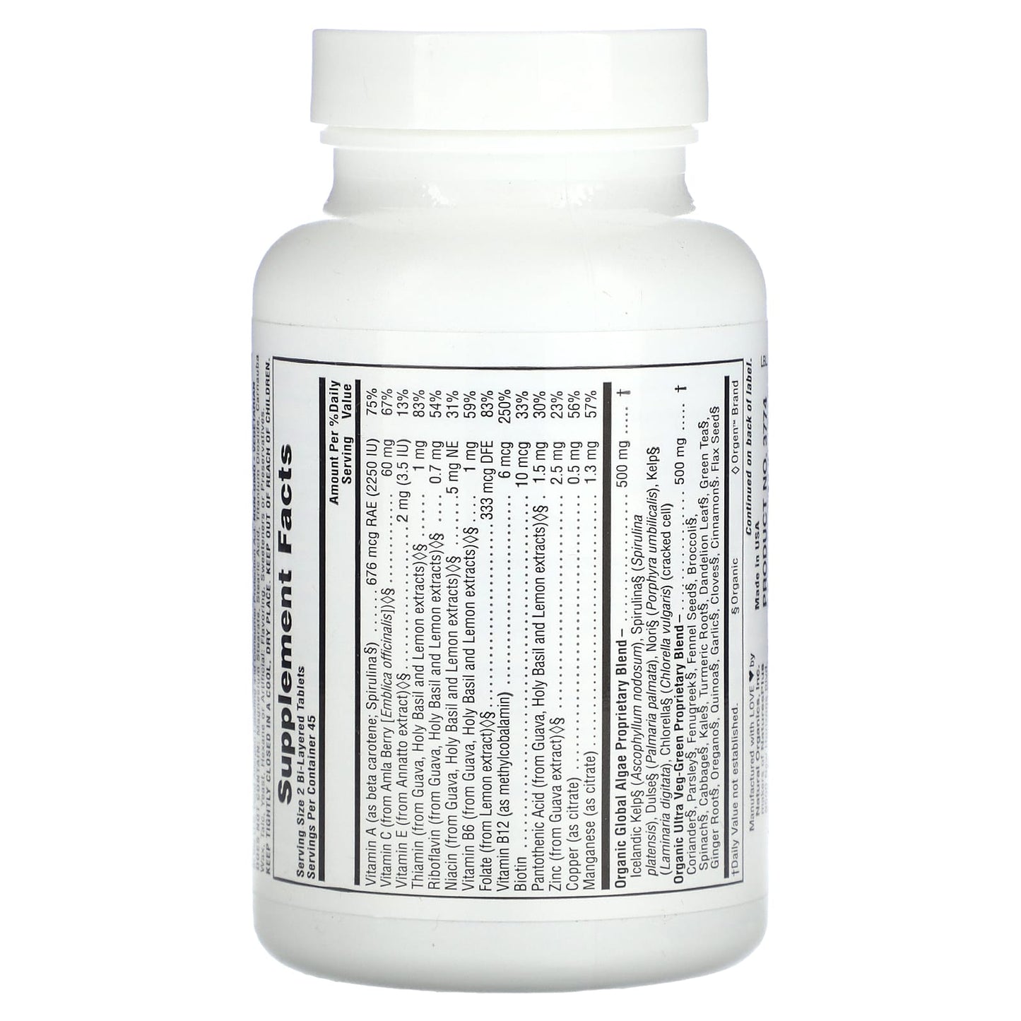 NaturesPlus, Organic Ultra Juice Green, 90 Organic Bi-Layered Tablets - Image 2