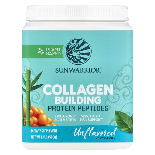 Sunwarrior, Collagen Building Protein Peptides, Unflavored, 1.1 lb (500 g) - Image 1