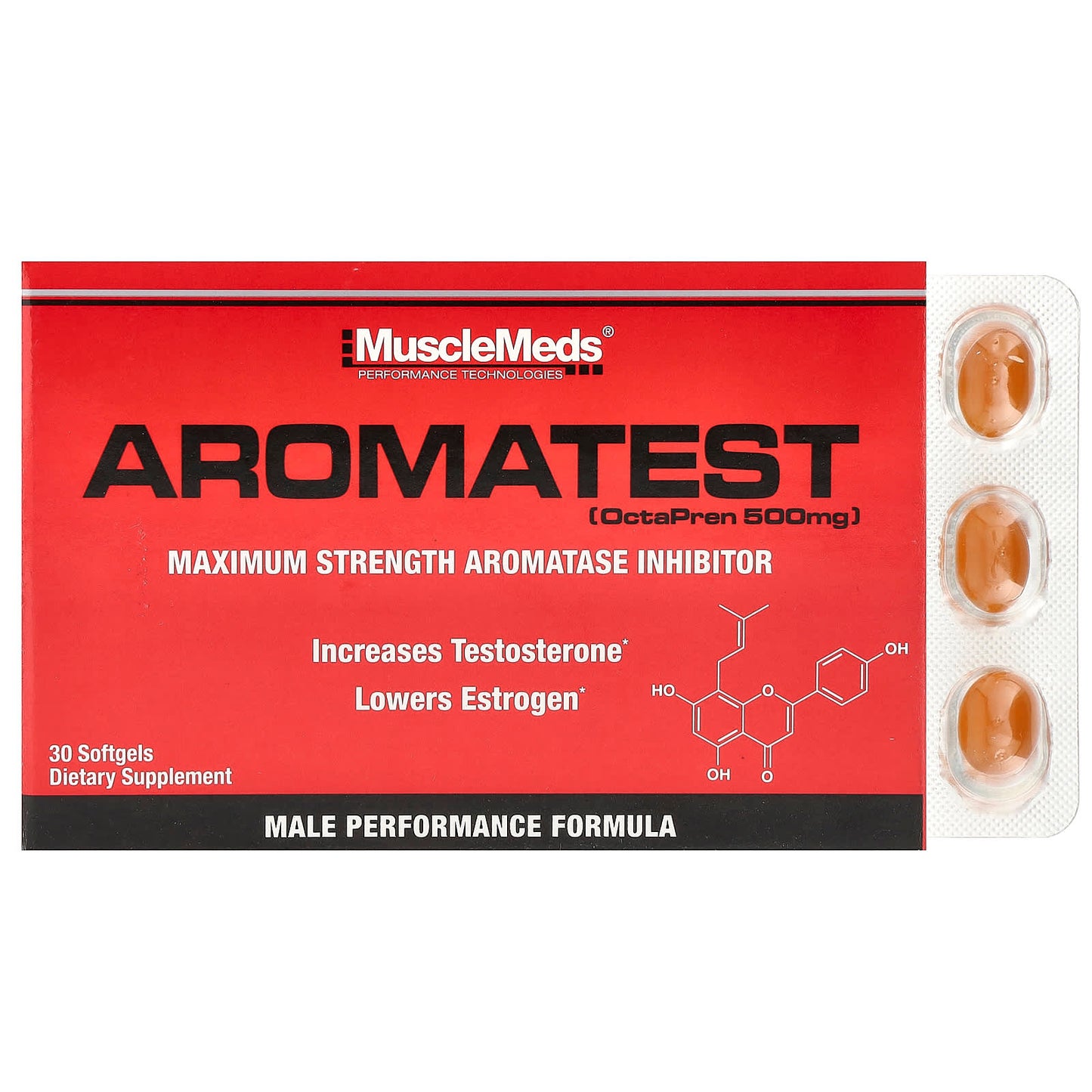 MuscleMeds, Aromatest, 500 mg, 30 Softgels - Image 1