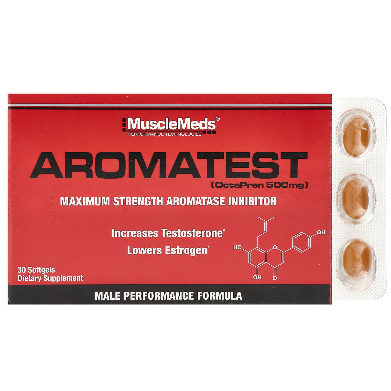 MuscleMeds, Aromatest, 500 mg, 30 Softgels - Image 1