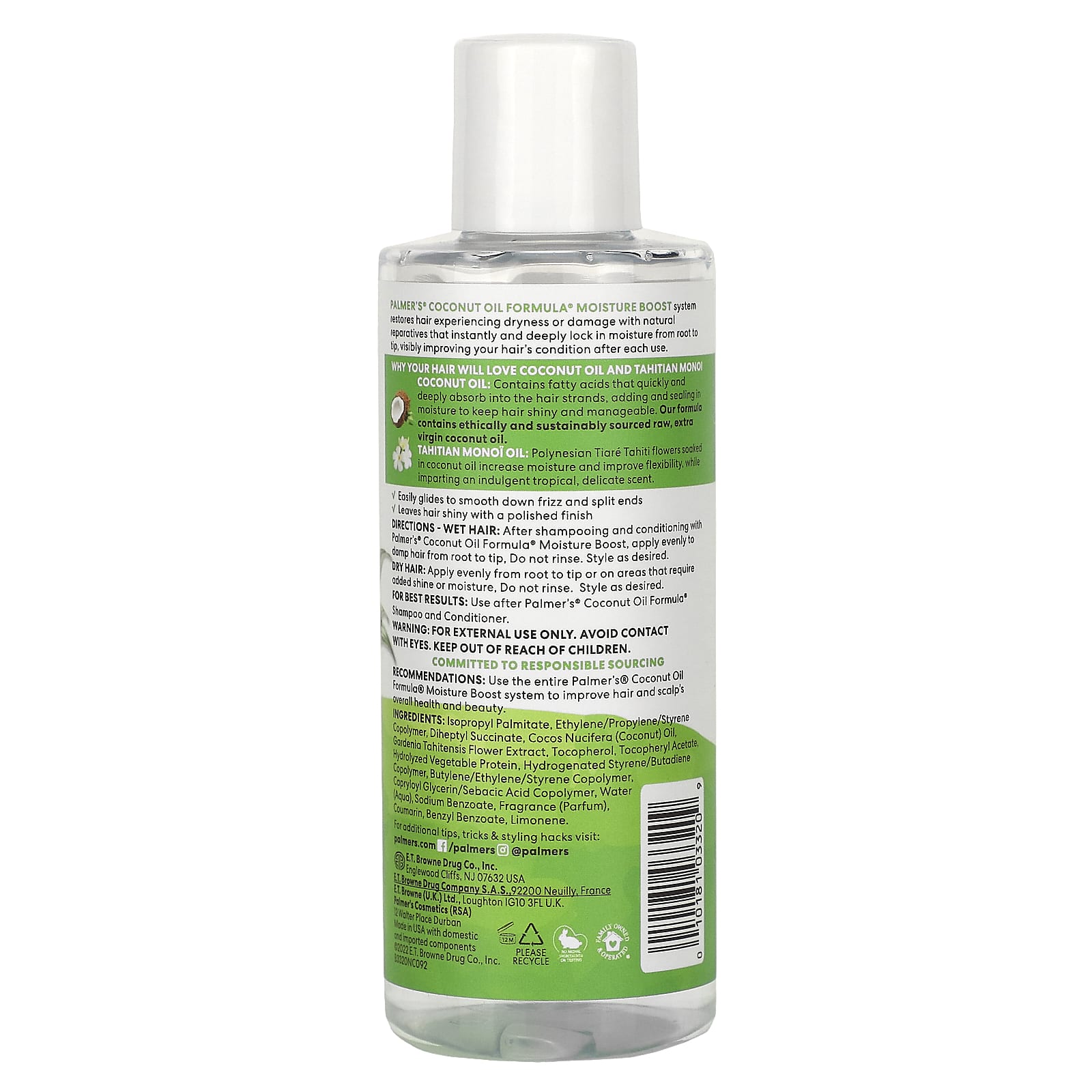 Palmer's, Coconut Oil Formula, Moisture Boost, Hair Polisher Serum, 6 fl oz (178 ml) - Image 2