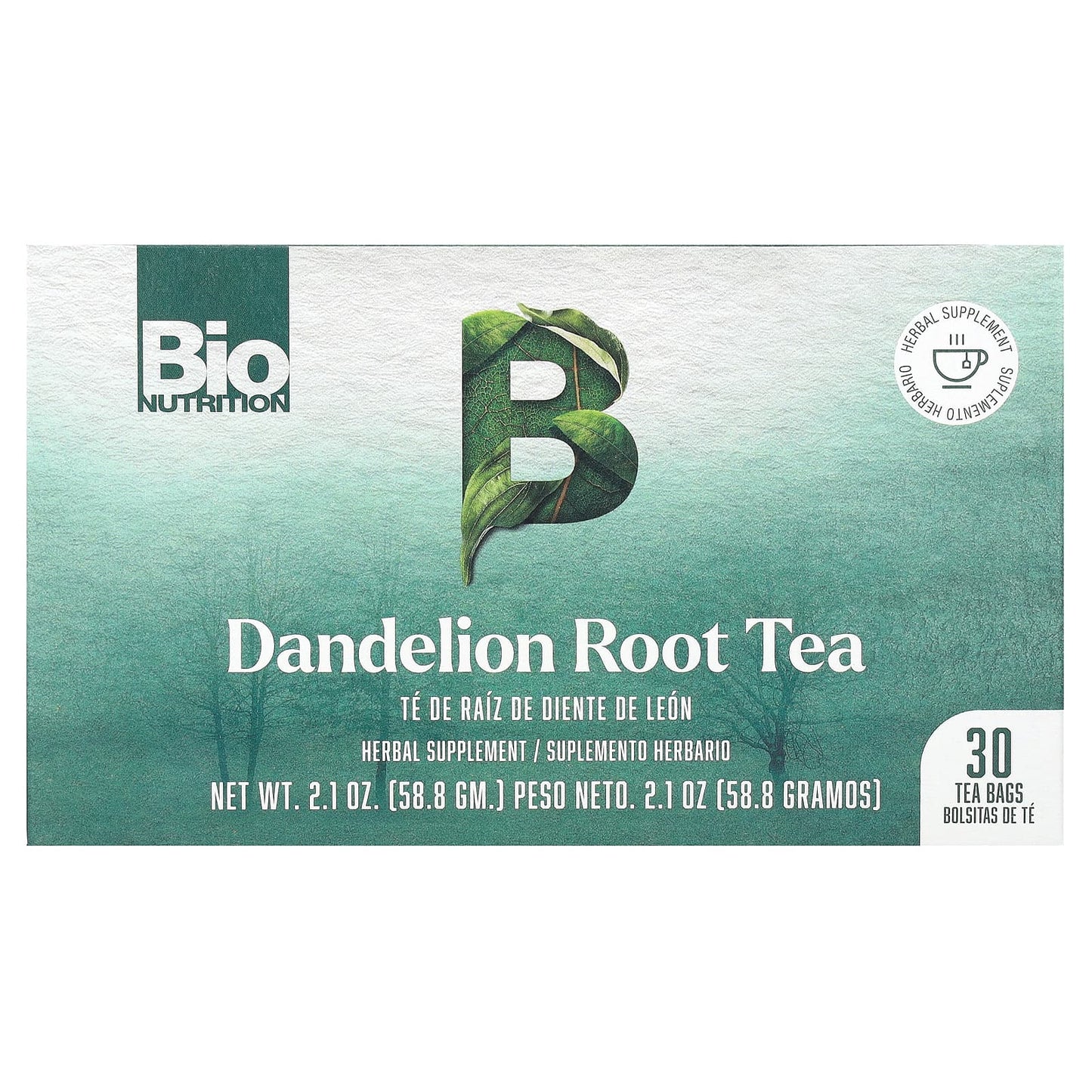 Caffeine-Free Dandelion Root Tea by Bio Nutrition - 30 Tea Bags - Image 1