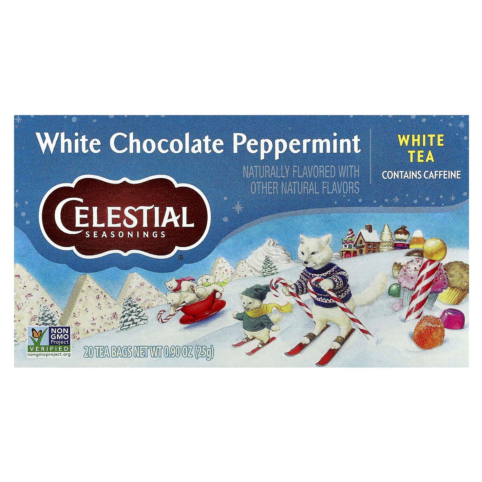 Celestial Seasonings White Tea with White Chocolate Peppermint, 20 Tea Bags - Image 1