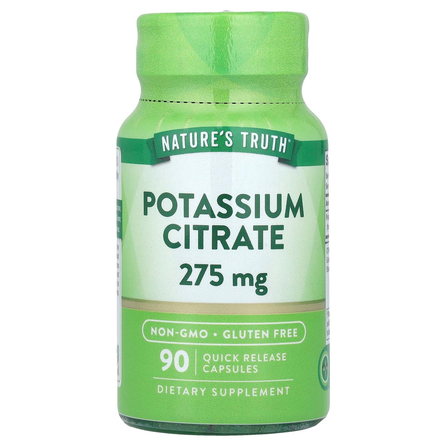 Nature's Truth, Potassium Citrate , 275 mg, 90 Quick Release Capsules - Image 1