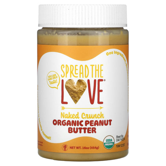 Spread The Love, Organic Peanut Butter, Naked Crunch, 16 oz (454 g) - Image 1