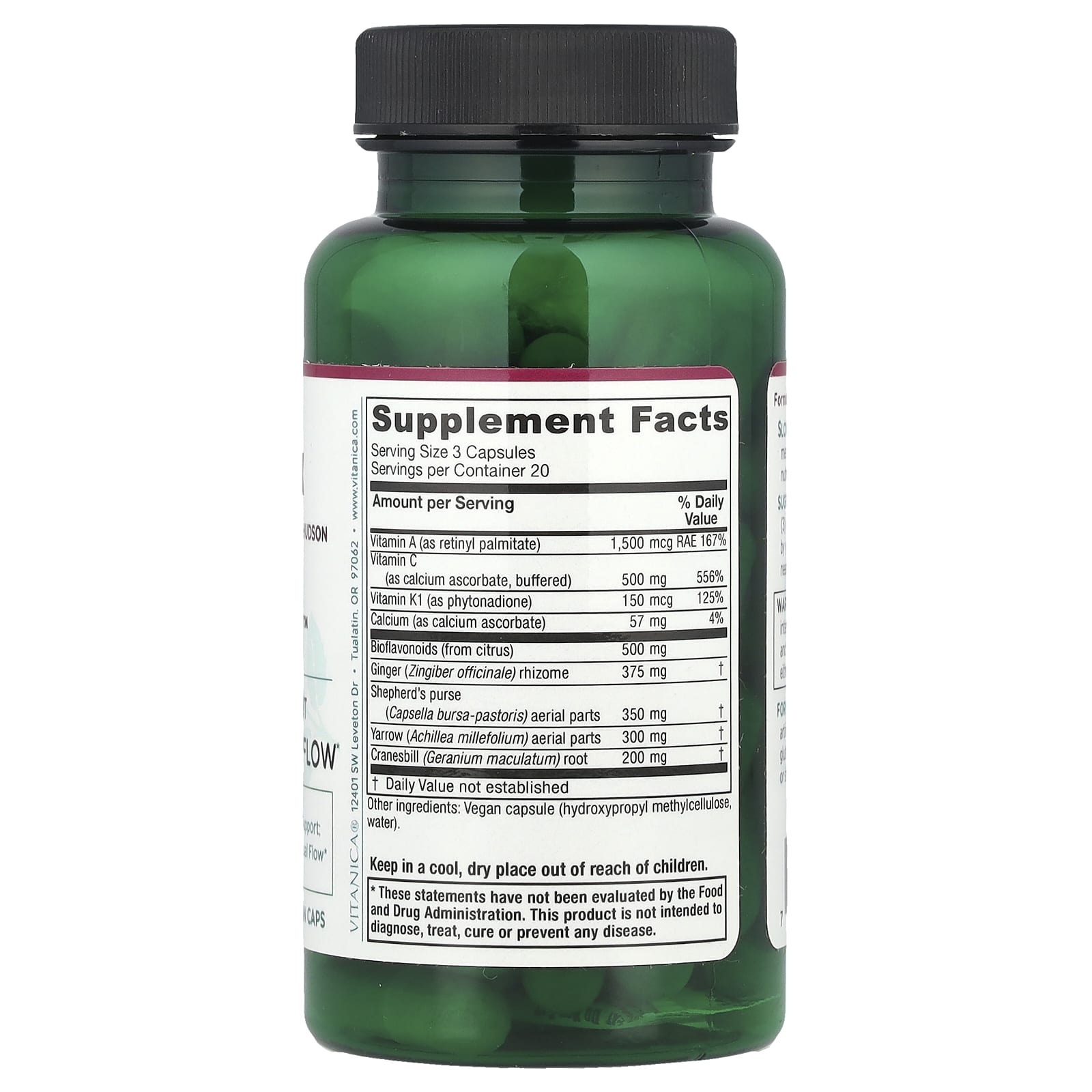 Vitanica, Slow Flow™, Healthy Menstrual Flow, 60 Vegan Caps - Image 2