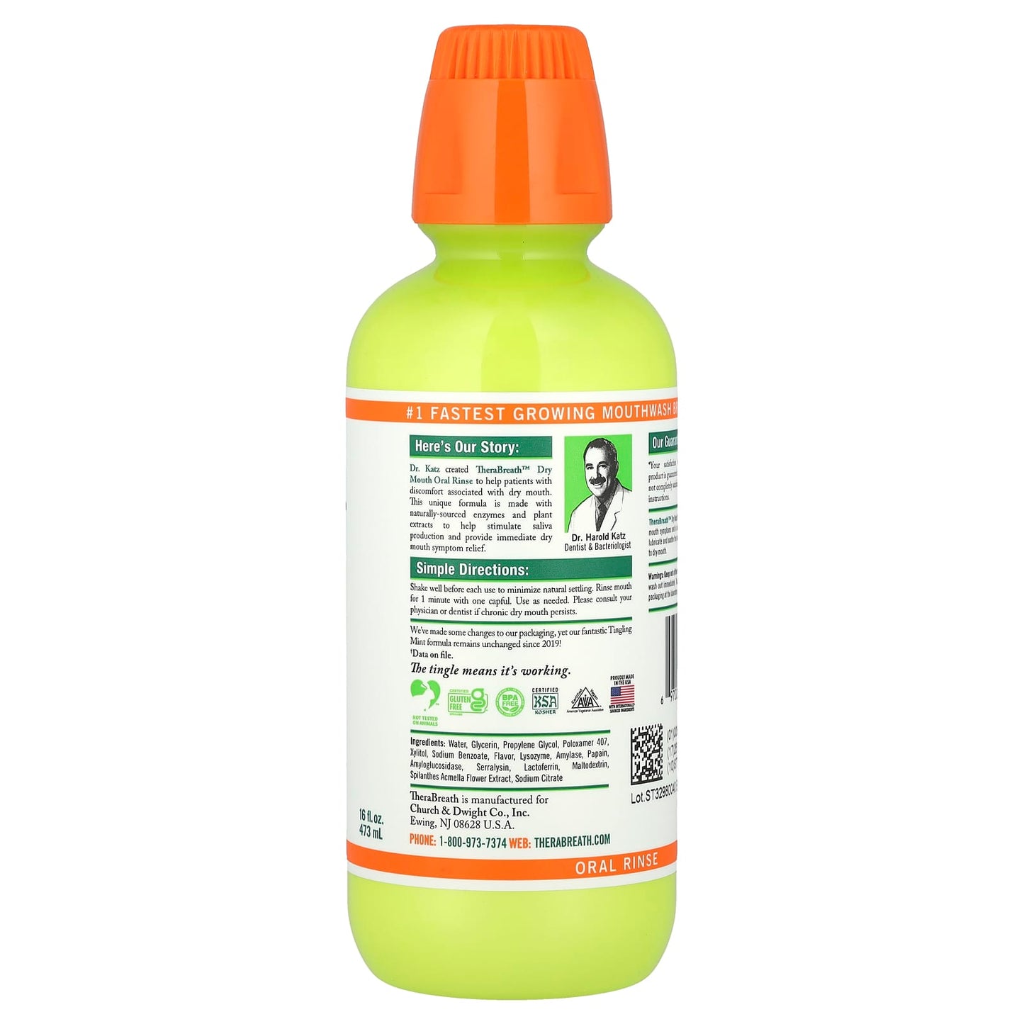 TheraBreath, Dry Mouth Oral Rinse, Tingling Mint, 16 fl oz (473 ml) - Image 2