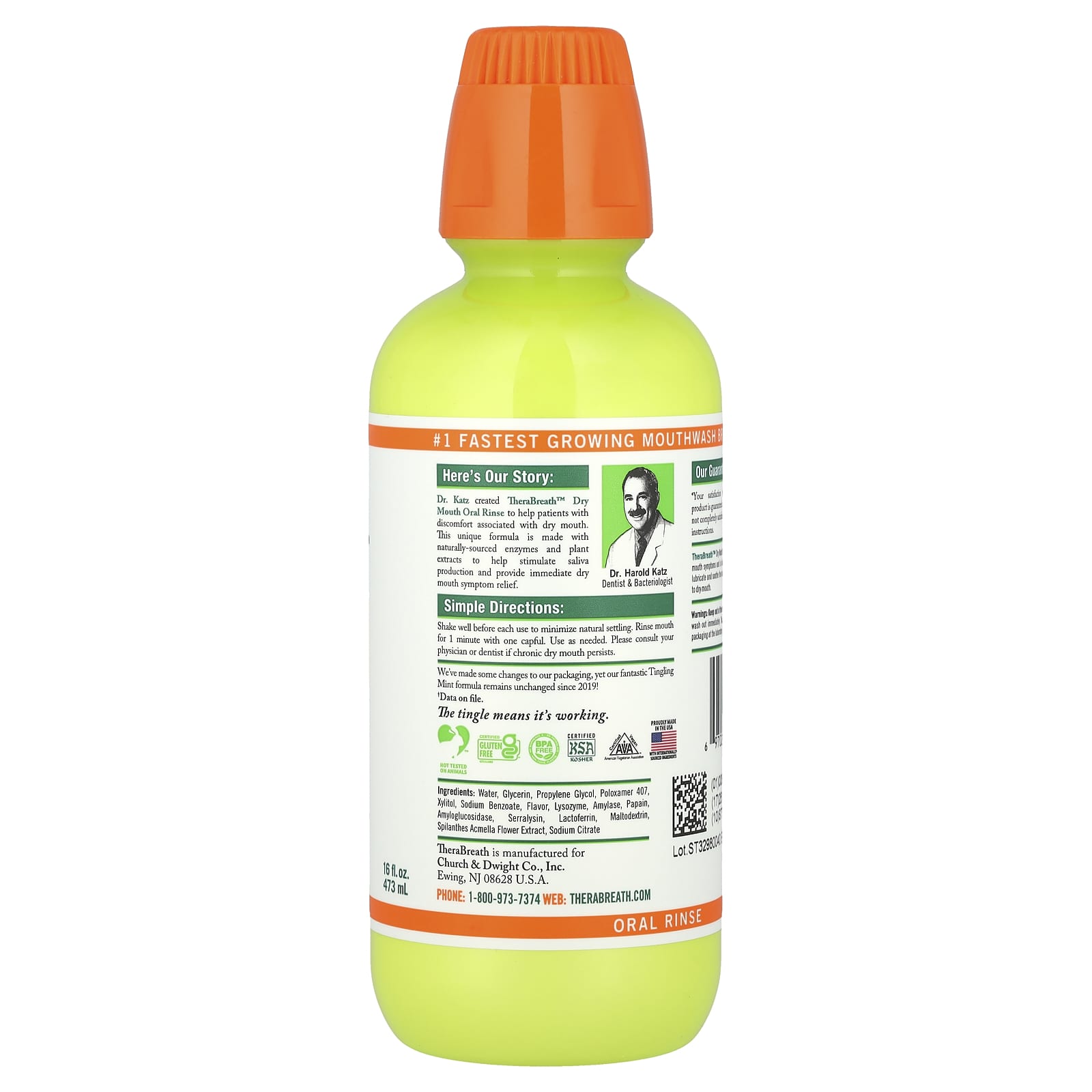 TheraBreath, Dry Mouth Oral Rinse, Tingling Mint, 16 fl oz (473 ml) - Image 2