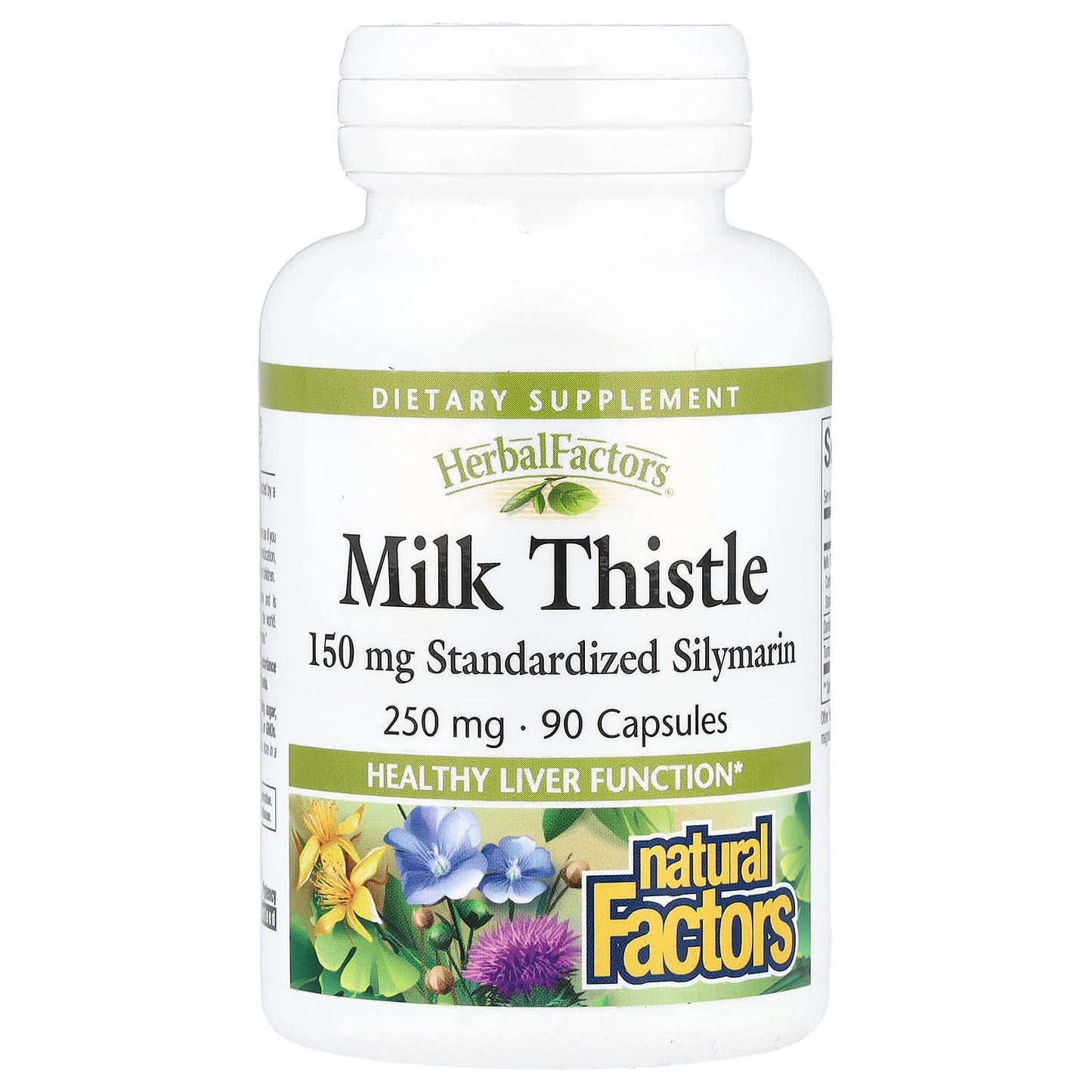 Natural Factors, Milk Thistle, 250 mg, 90 Capsules - Image 1