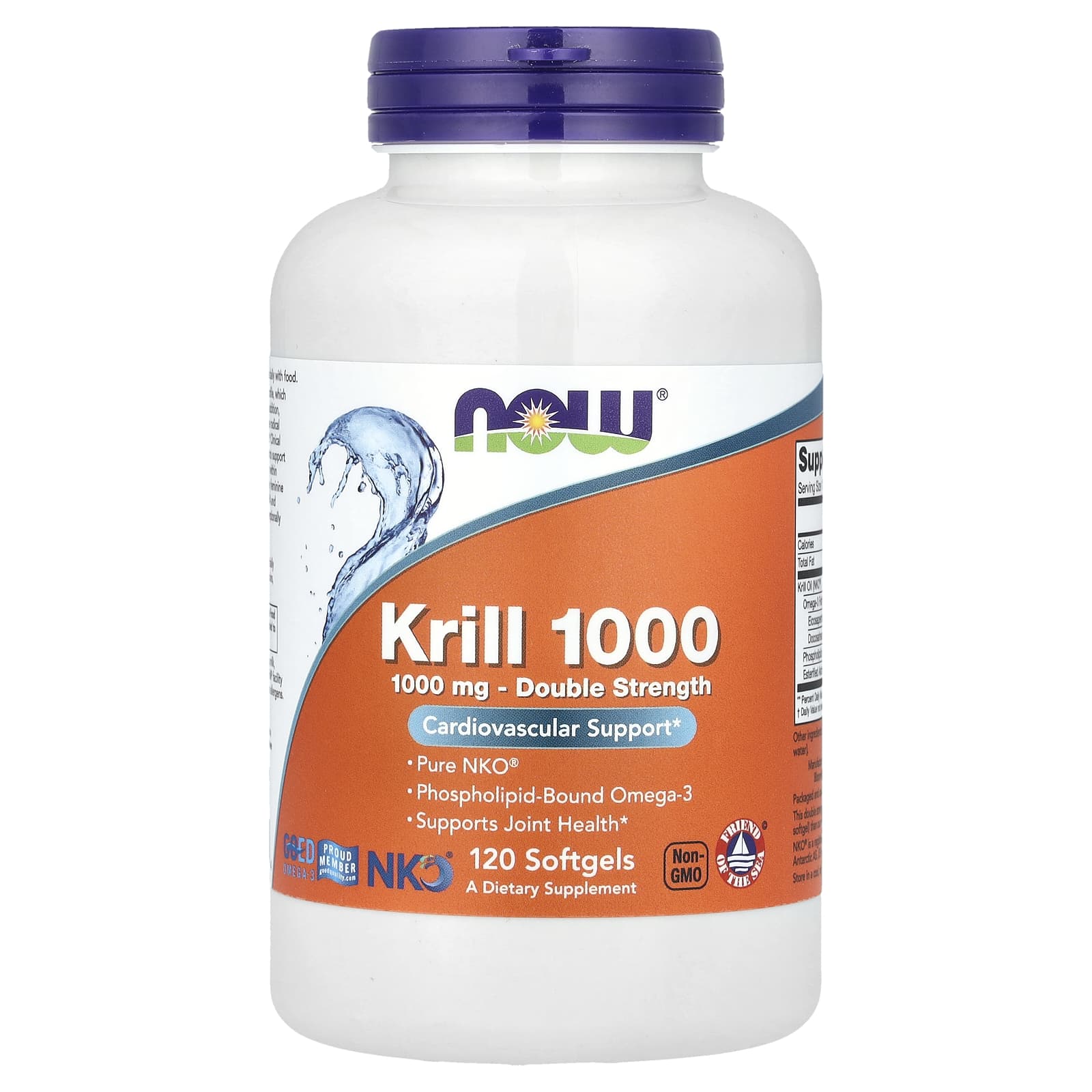 NOW Foods, Krill 1000, 120 Softgels - Image 1
