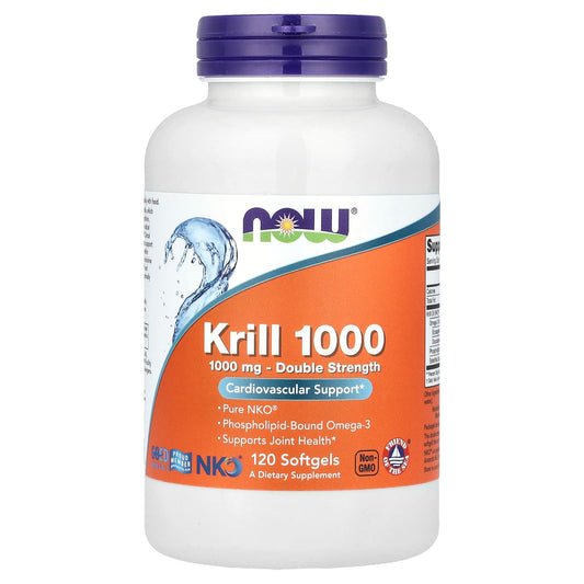 NOW Foods, Krill 1000, 120 Softgels - Image 1