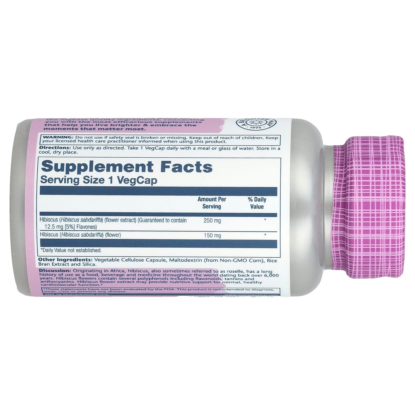 Solaray, Vital Extracts, Hibiscus, 60 VegCaps - Image 2