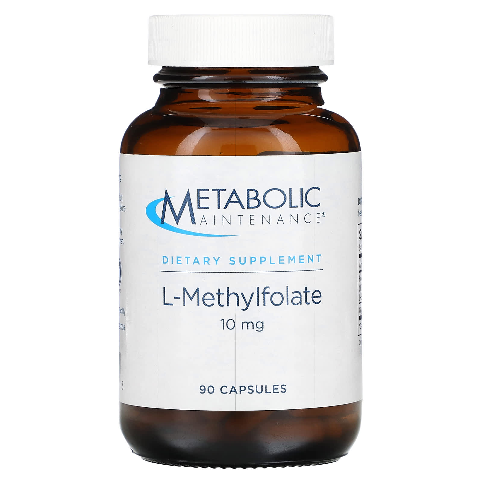 Metabolic Maintenance, L-Methylfolate, 10 mg, 90 Capsules - Image 1