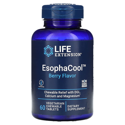 Life Extension, EsophaCool, Berry, 60 Vegetarian Chewable Tablets - Image 1