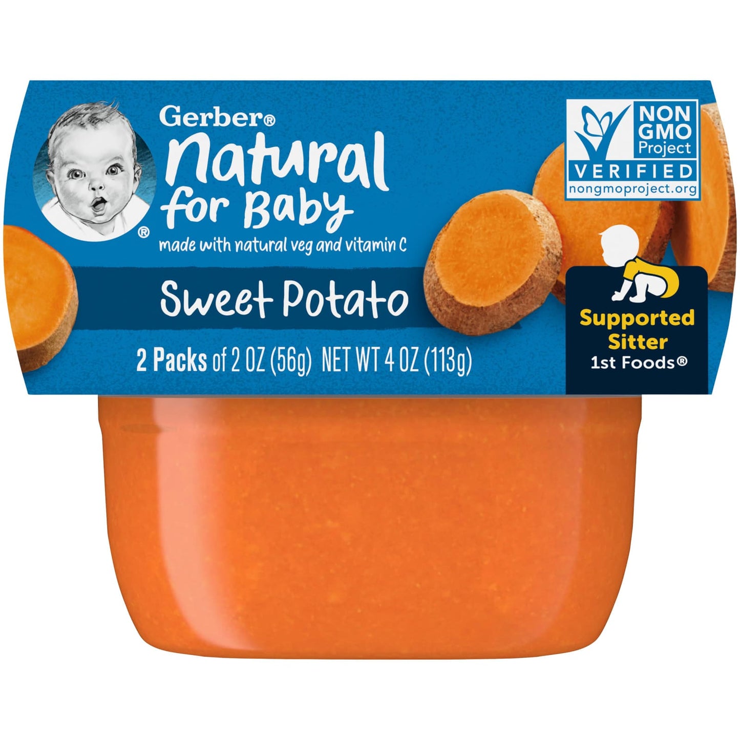Gerber Natural Sweet Potato Baby Food 1st Foods 2 Pack 2 oz - Image 1