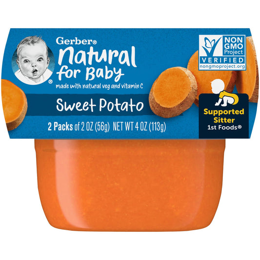 Gerber Natural Sweet Potato Baby Food 1st Foods 2 Pack 2 oz - Image 1