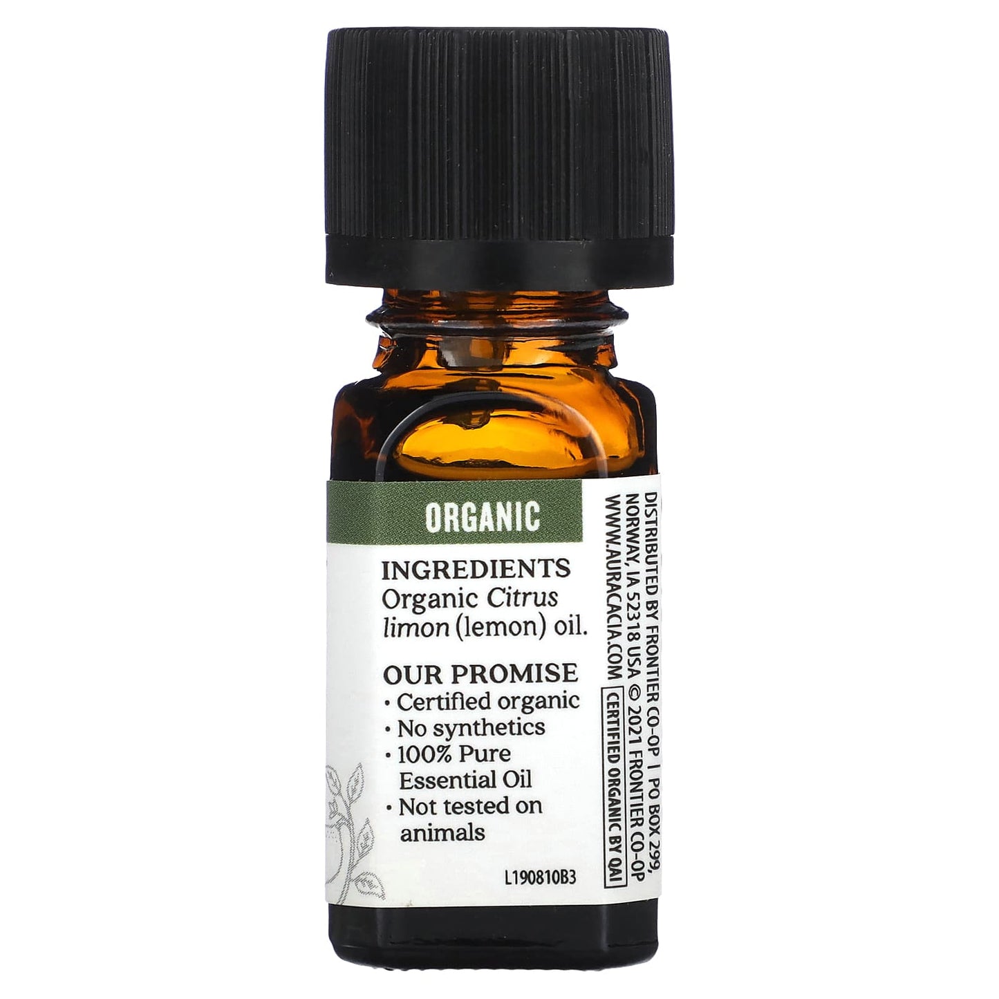 Aura Cacia Organic Lemon Essential Oil, 0.25 fl oz (7.4 ml) - Image 2