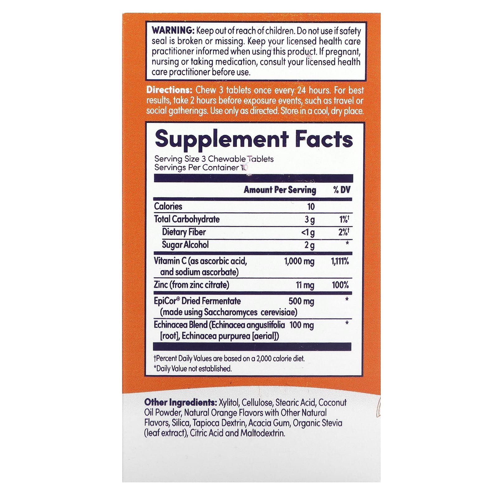Zand, Immune Fast, Zesty Orange, 30 Chewable Tablets - Image 2