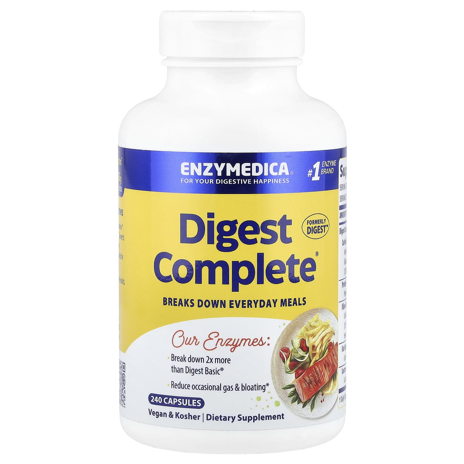 Enzymedica Digest Complete Vegan Enzyme Supplements 240 Capsules - Image 1
