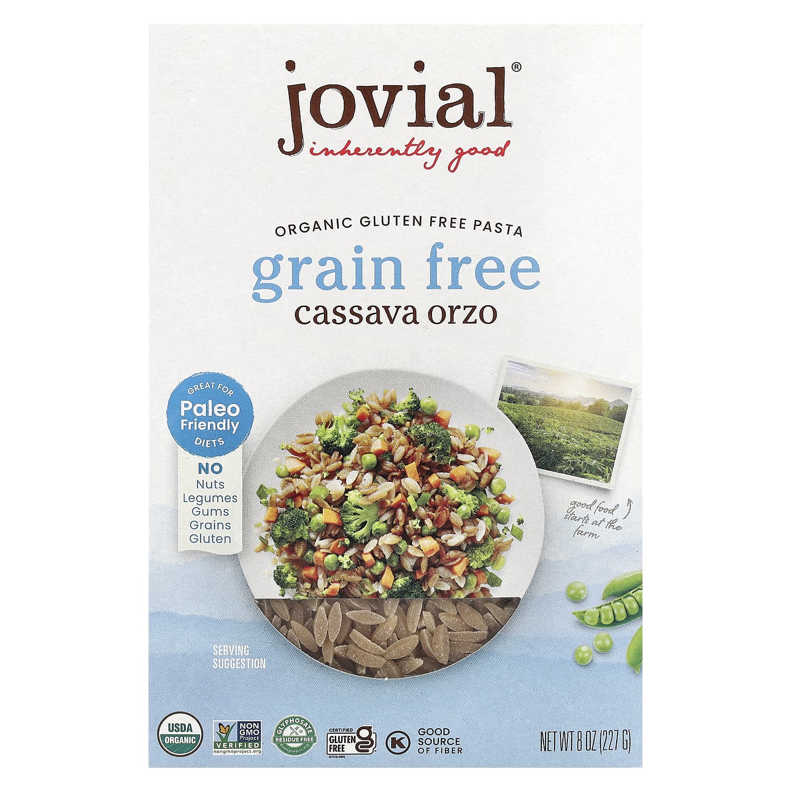 Grain-Free Cassava Orzo Pasta by Jovial - Organic, Gluten-Free - Image 1