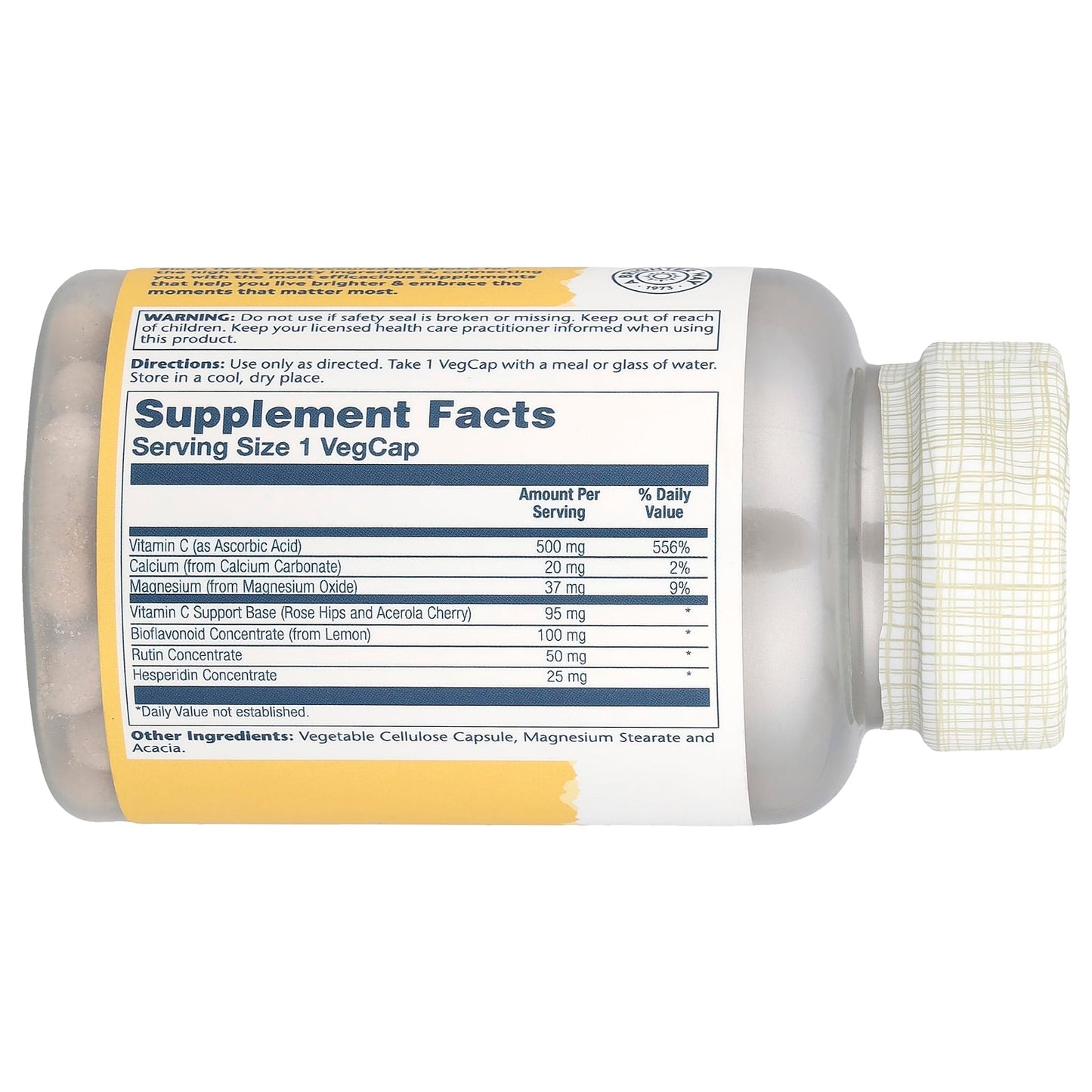 Solaray, Buffered Vitamin C with Bioflavonoid Concentrate, 500 mg, 100 VegCaps - Image 2