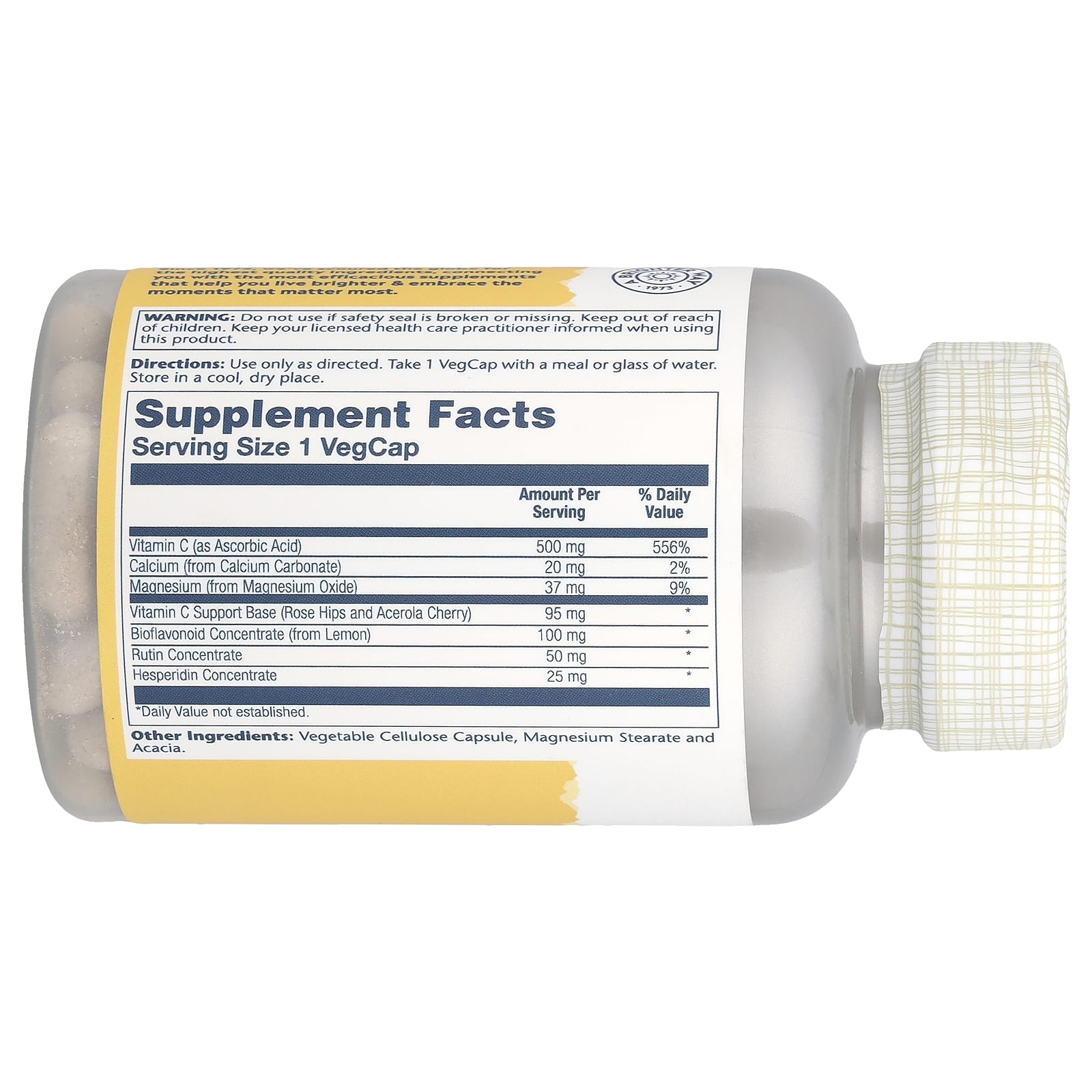 Solaray, Buffered Vitamin C with Bioflavonoid Concentrate, 500 mg, 100 VegCaps - Image 2