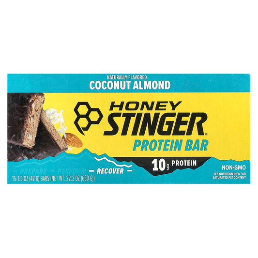 Honey Stinger Coconut Almond Protein Bars - 15 Count, 15g Protein - Image 1