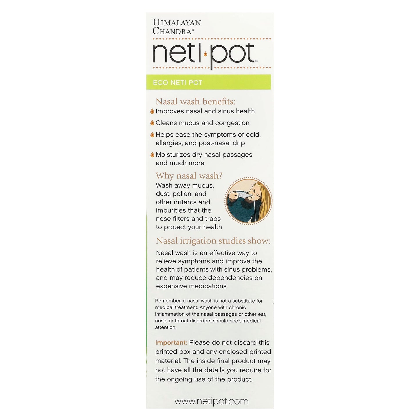 Relieve Sinus Pressure with Himalayan Chandra Eco Neti Pot - Image 2