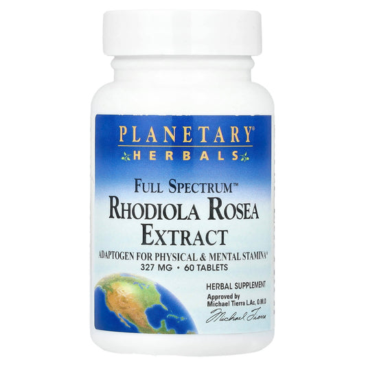Planetary Herbals, Full Spectrum™ Rhodiola Rosea Extract, 60 Tablets (327 mg Per Tablet) - Image 1