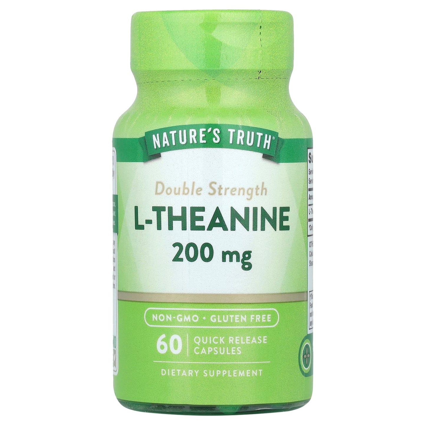 Nature's Truth, Double Strength L-Theanine, 200 mg, 60 Quick Release Capsules - Image 1