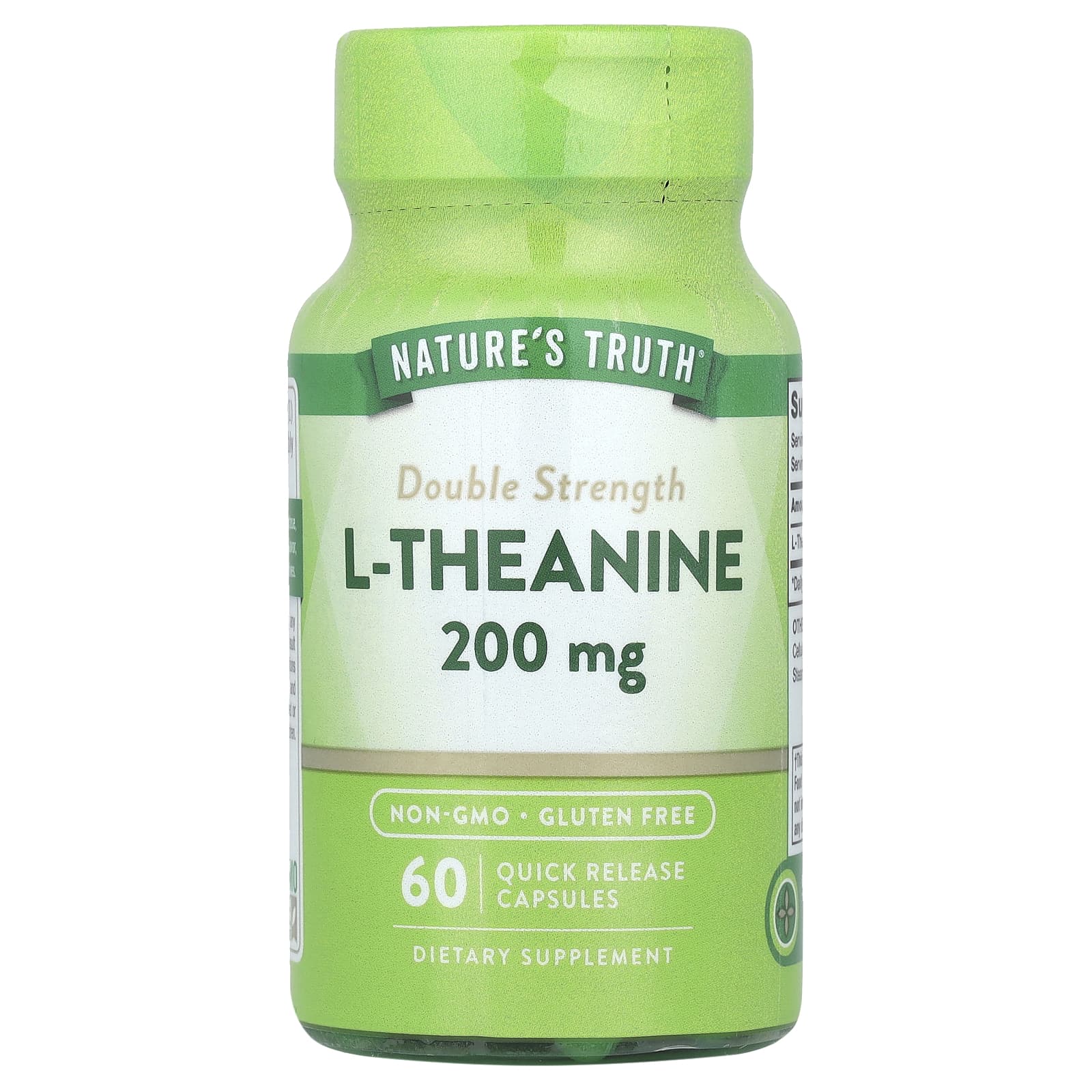 Nature's Truth, Double Strength L-Theanine, 200 mg, 60 Quick Release Capsules - Image 1