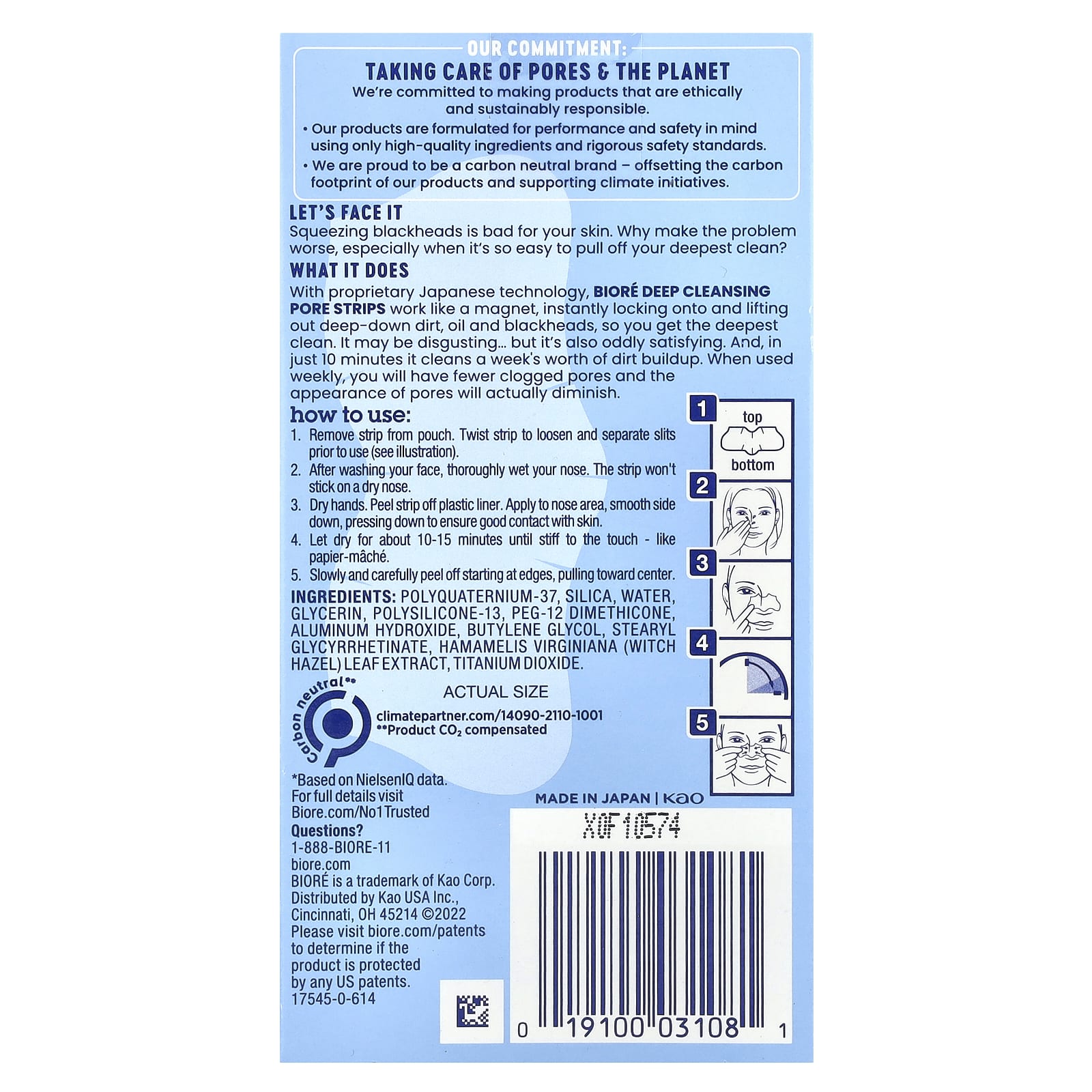 Biore Deep Cleansing Nose Strips, Original, 8-Count - Image 2