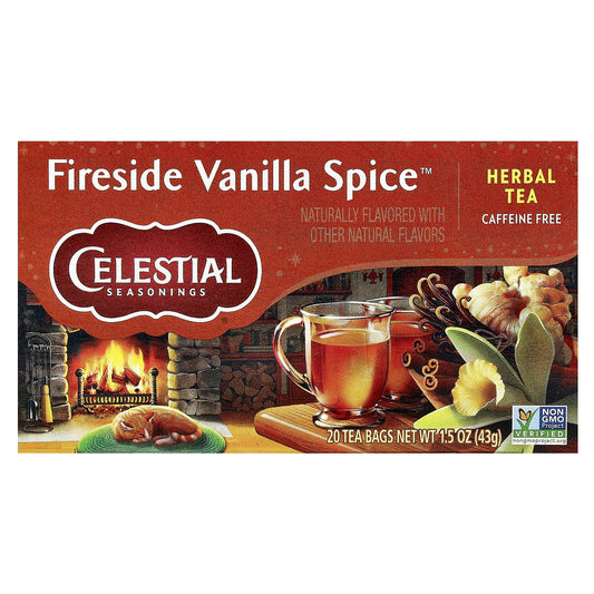 Celestial Seasonings Fireside Vanilla Spice Herbal Tea, 20 Tea Bags - Image 1
