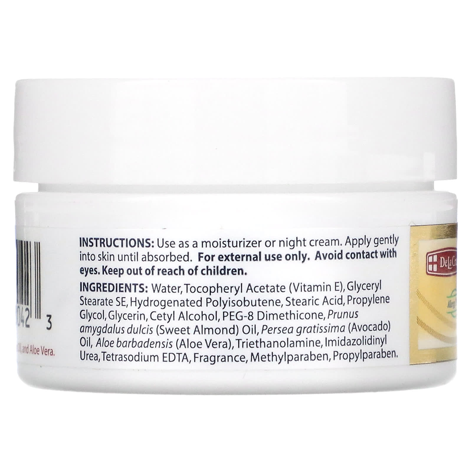 De La Cruz Vitamin E Cream for Dry Skin & Wrinkles - 0.42 oz (12g) - Image 2