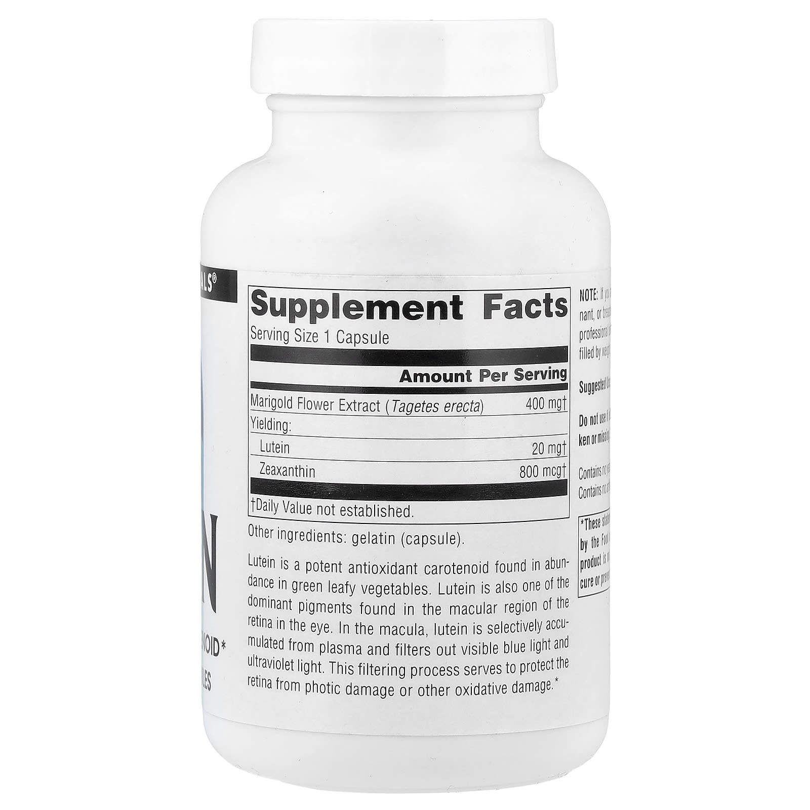 Source Naturals, Lutein, 20 mg, 120 Capsules - Image 2