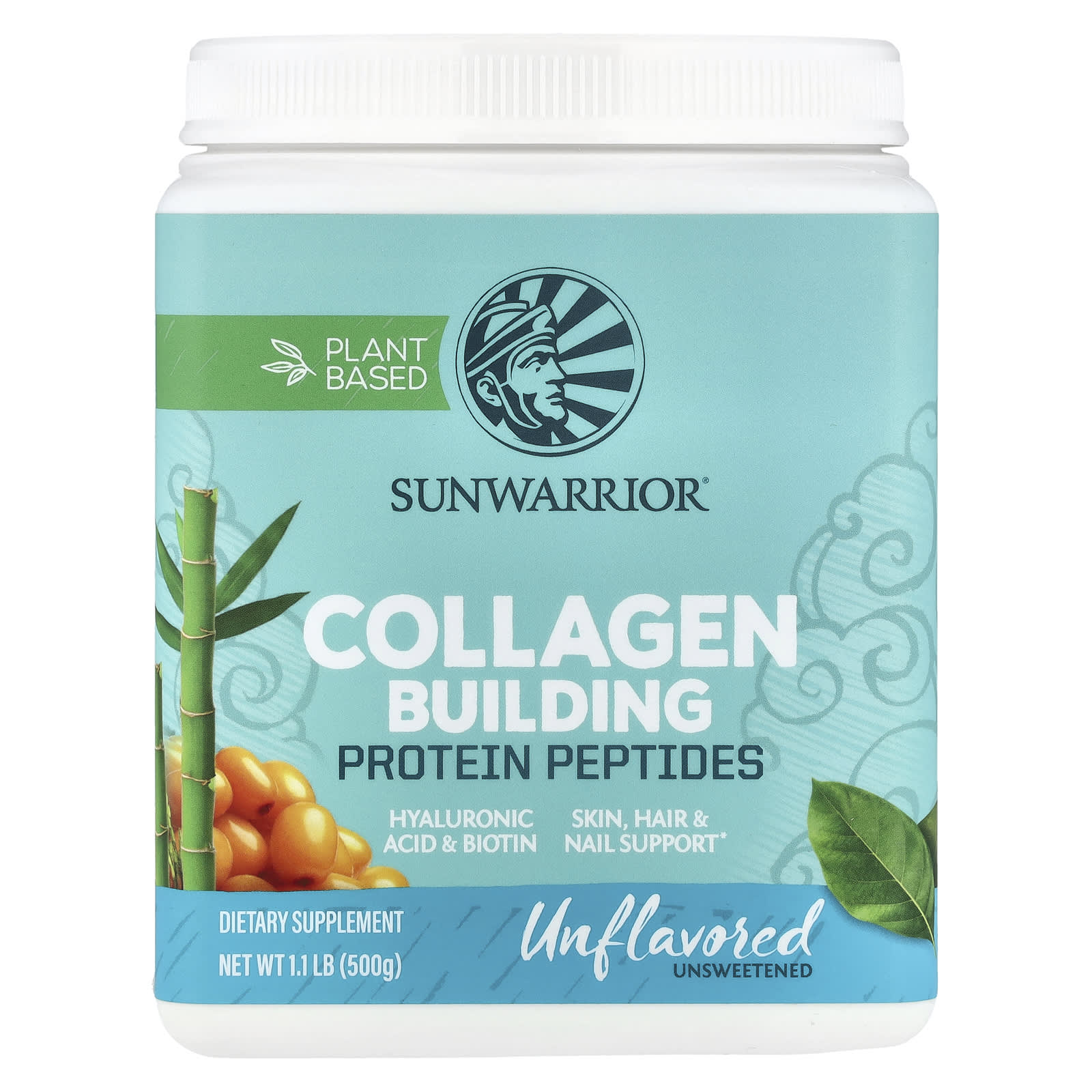 Sunwarrior, Collagen Building Protein Peptides, Unflavored, 1.1 lb (500 g) - Image 1