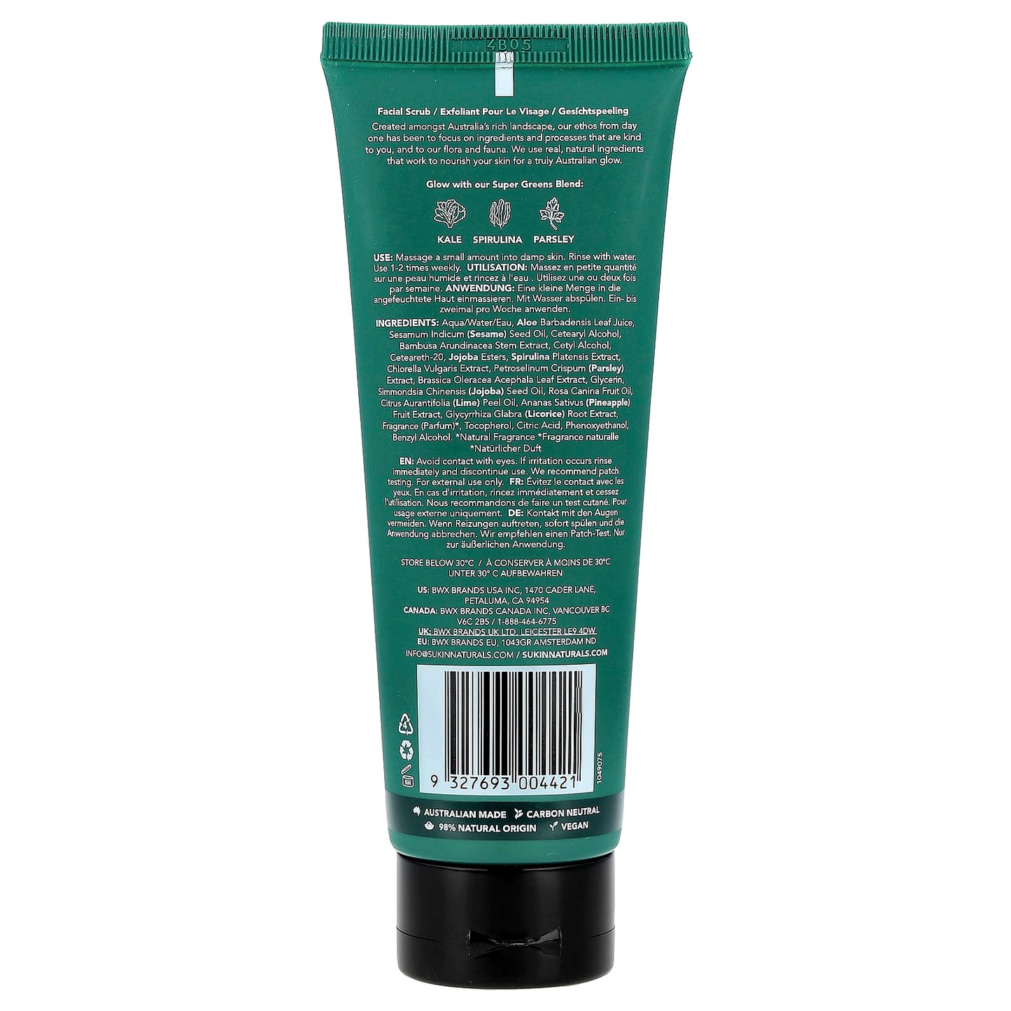 Sukin, Super Greens, Detoxifying Facial Scrub, Normal To Dry Skin Types , 4.23 fl oz (125 ml) - Image 2